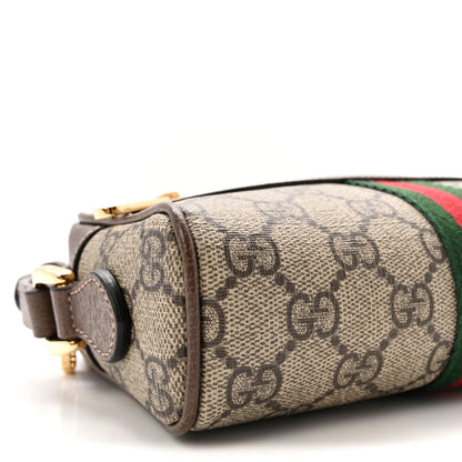 Gucci GG Supreme Monogram Web Mini Ophidia Shoulder Bag Brown 9 of 11