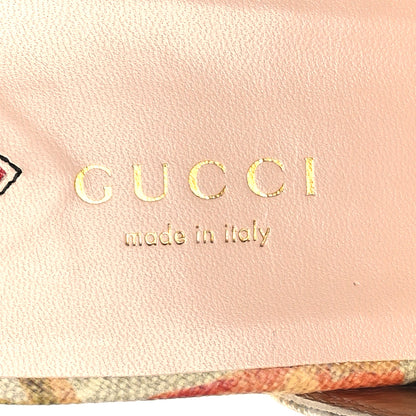 Gucci GG Supreme Monogram Malaga Kid Water Flora Womens Princetown Slippers 40 Beige White Multicolor Mystic White 8 of 9
