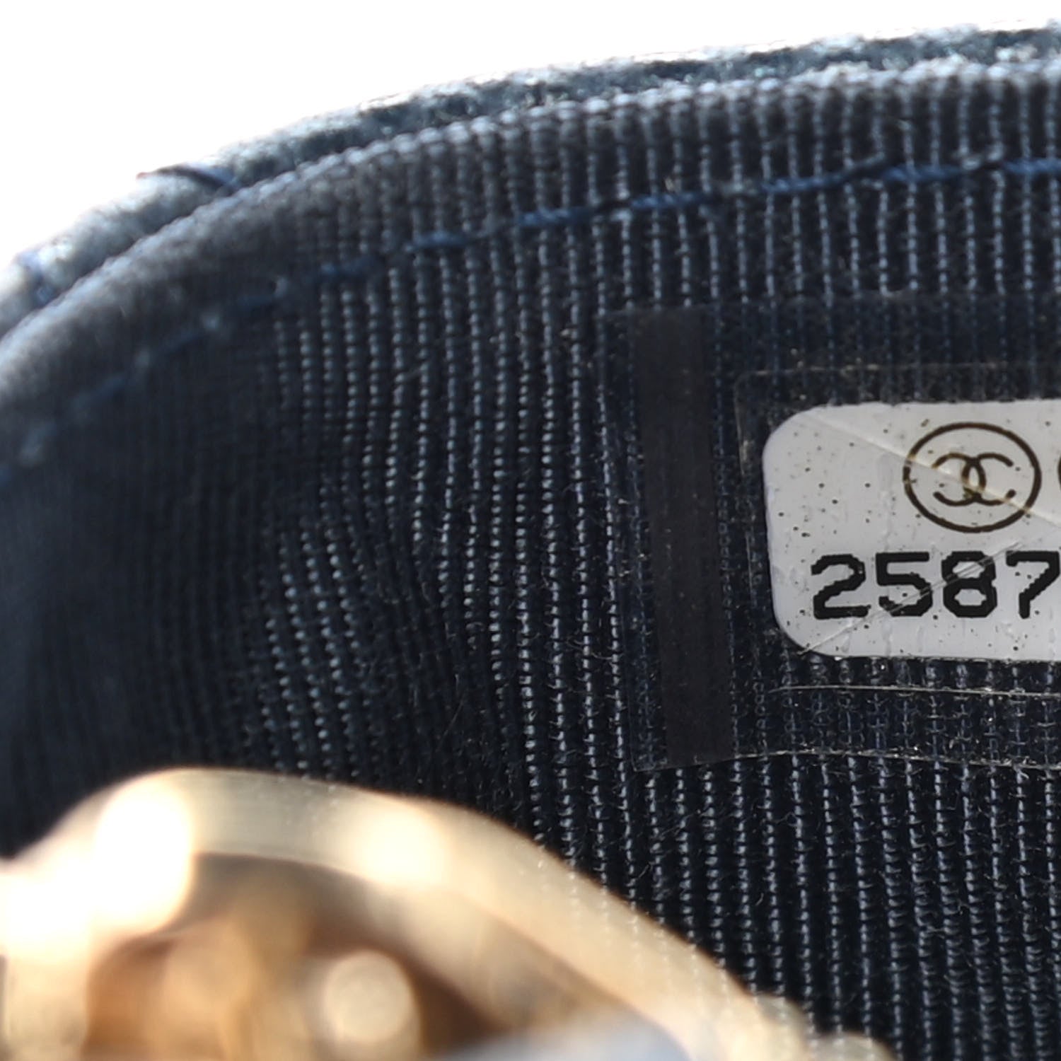 Chanel Metallic Caviar Quilted CC Zip Card Holder Dark Blue 7 of 7