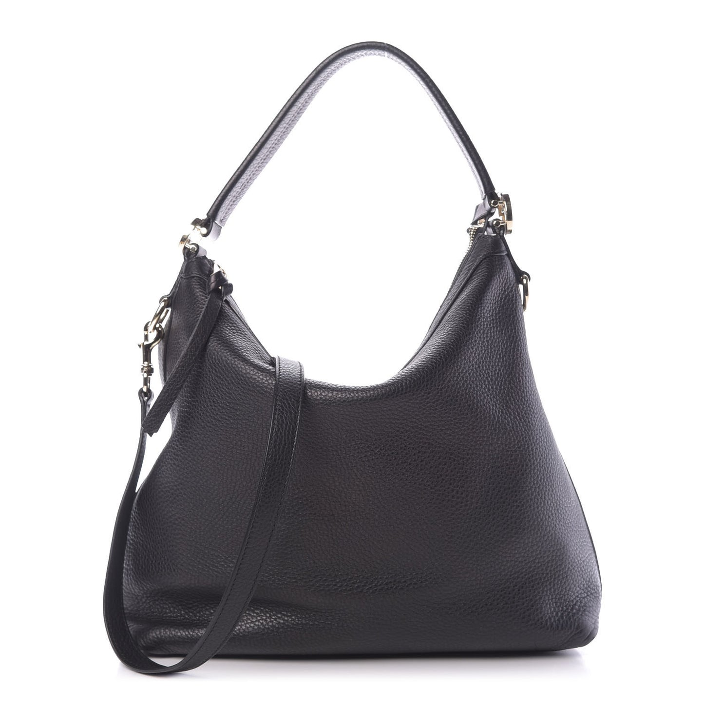 Pebbled Calfskin Small Miss GG Hobo Black