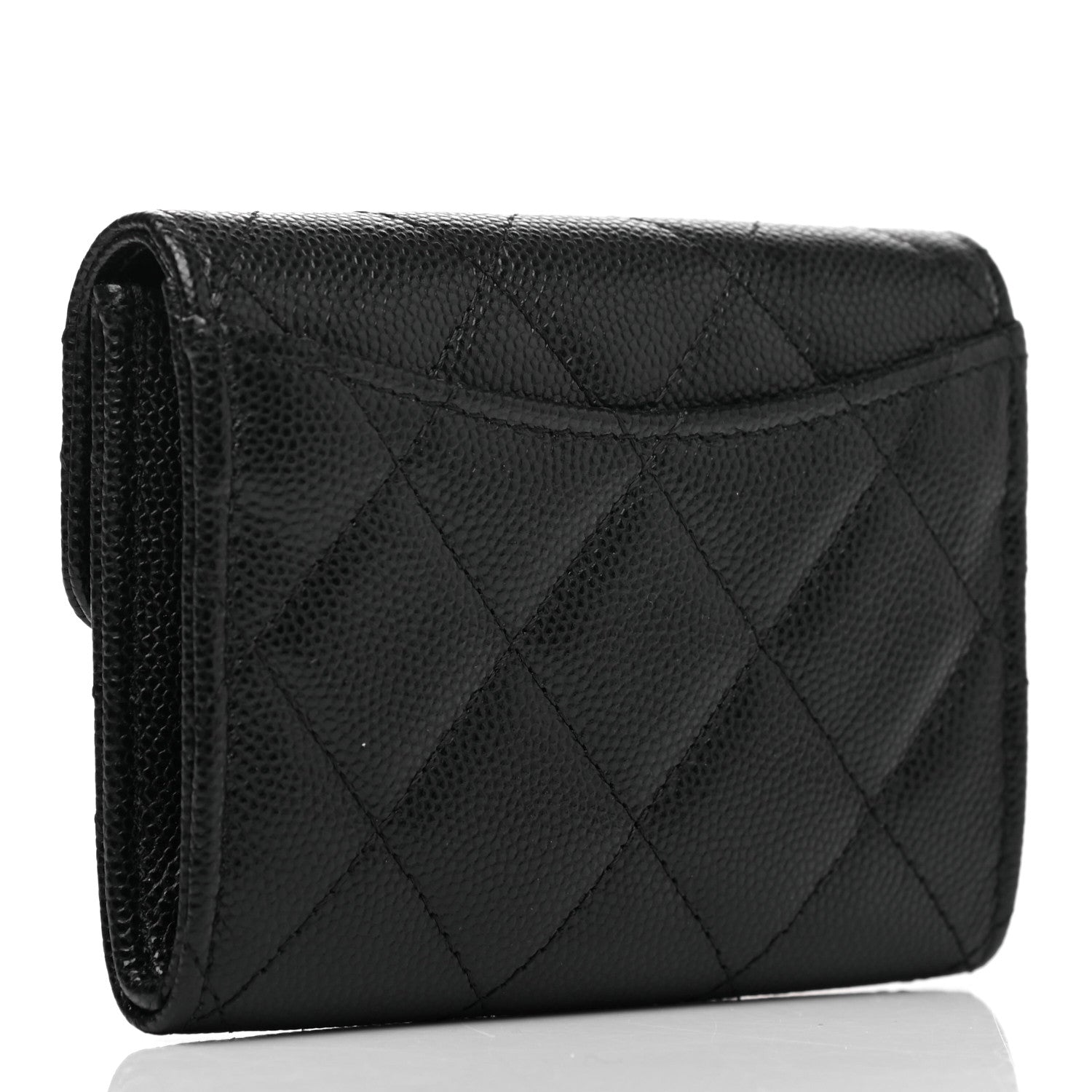Chanel Caviar Quilted Flap Card Holder Wallet Black 3 of 9