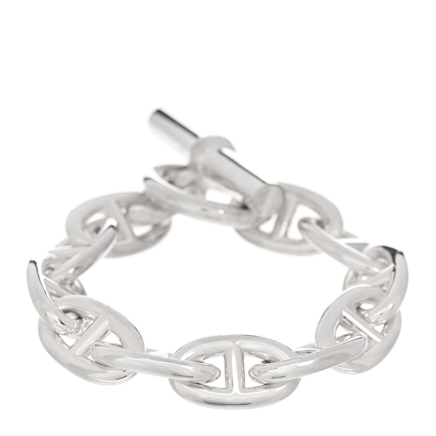 Hermes Sterling Silver TGM Chaine d'Ancre Bracelet 1 of 4
