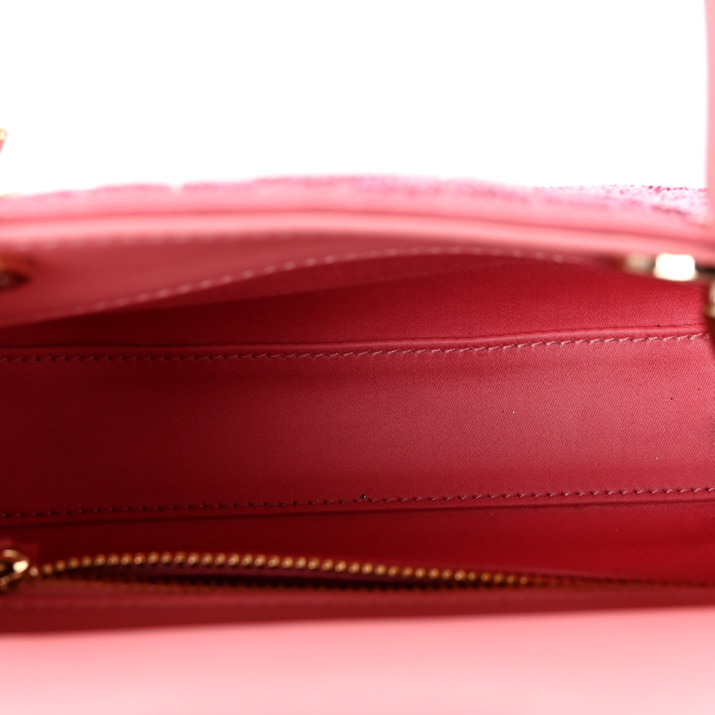 Lambskin Cannage Beaded Embroidered Mini Lady Dior Light Pink