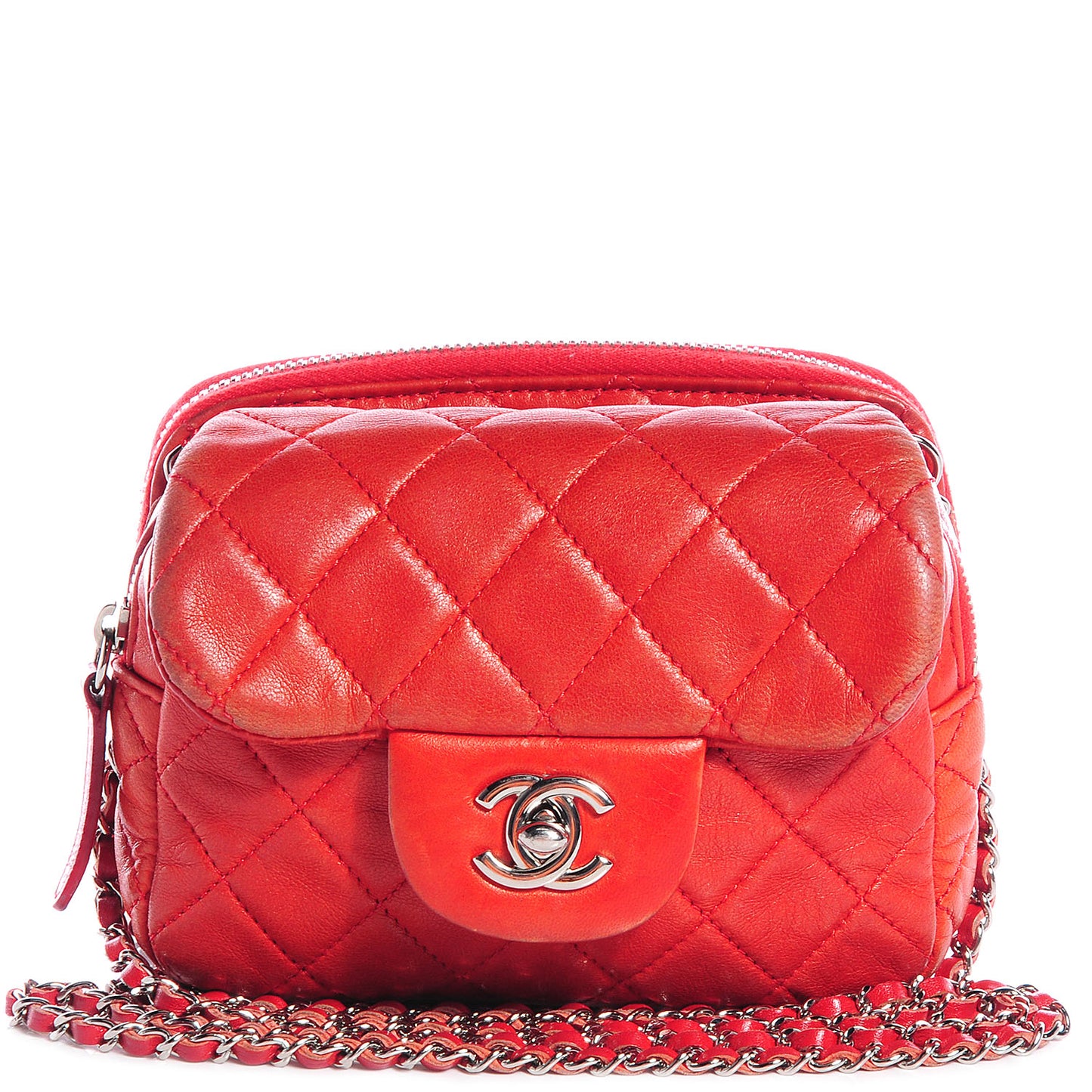 Lambskin Quilted New Mini Flap Red