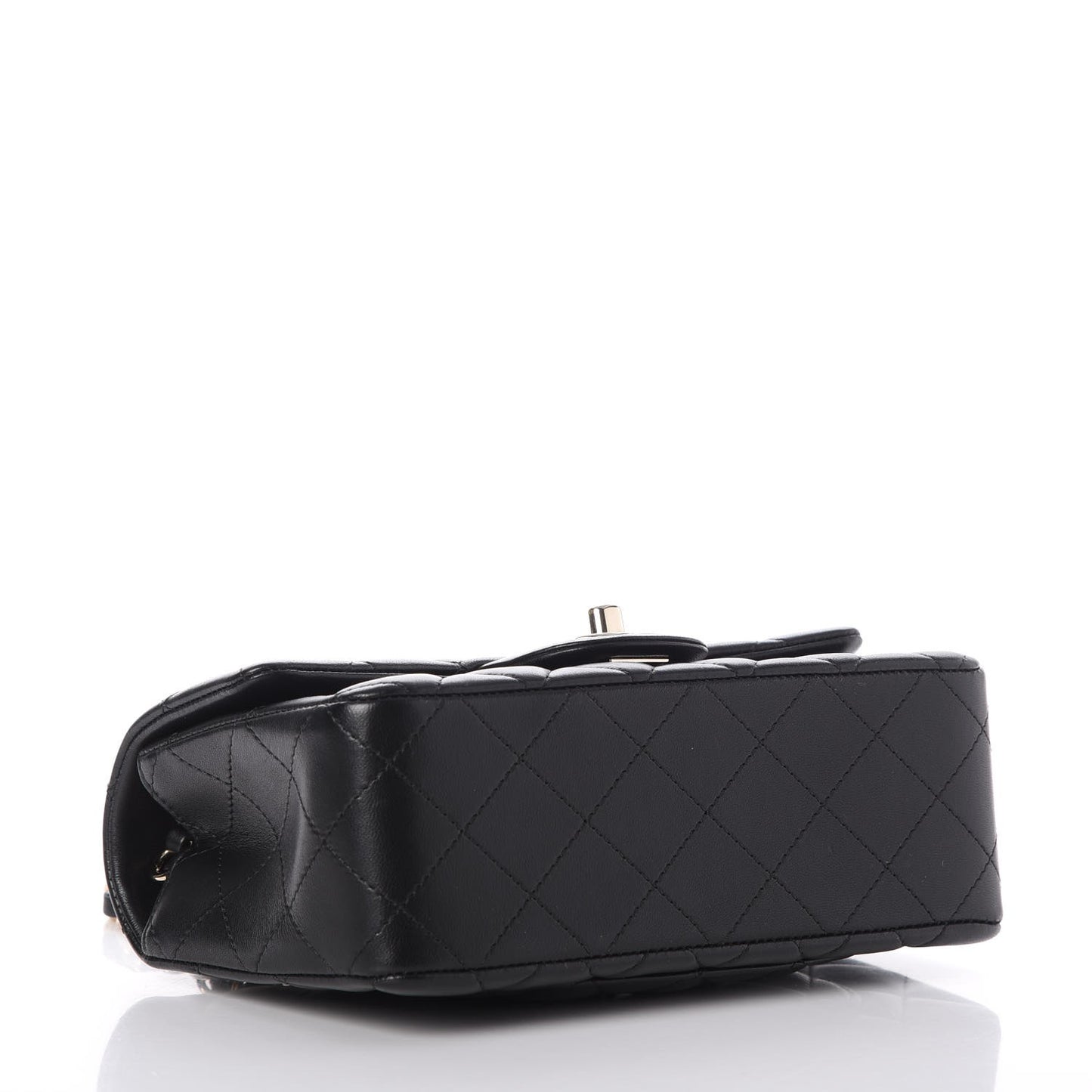 Lambskin Quilted Mini Rectangular Flap Black