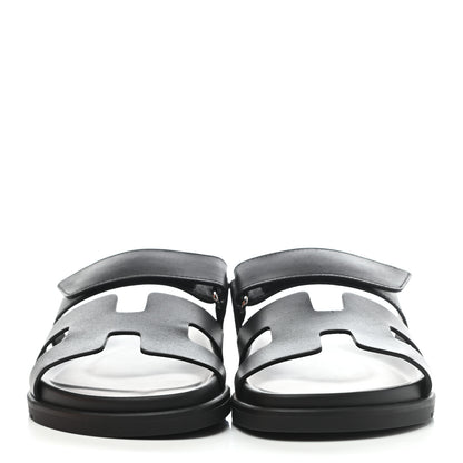 Hermes Calfskin Womens Chypre Sandals 38 Black 2 of 8