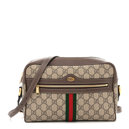 Gucci GG Supreme Monogram Web Small Ophidia Shoulder Bag Brown 1 of 13