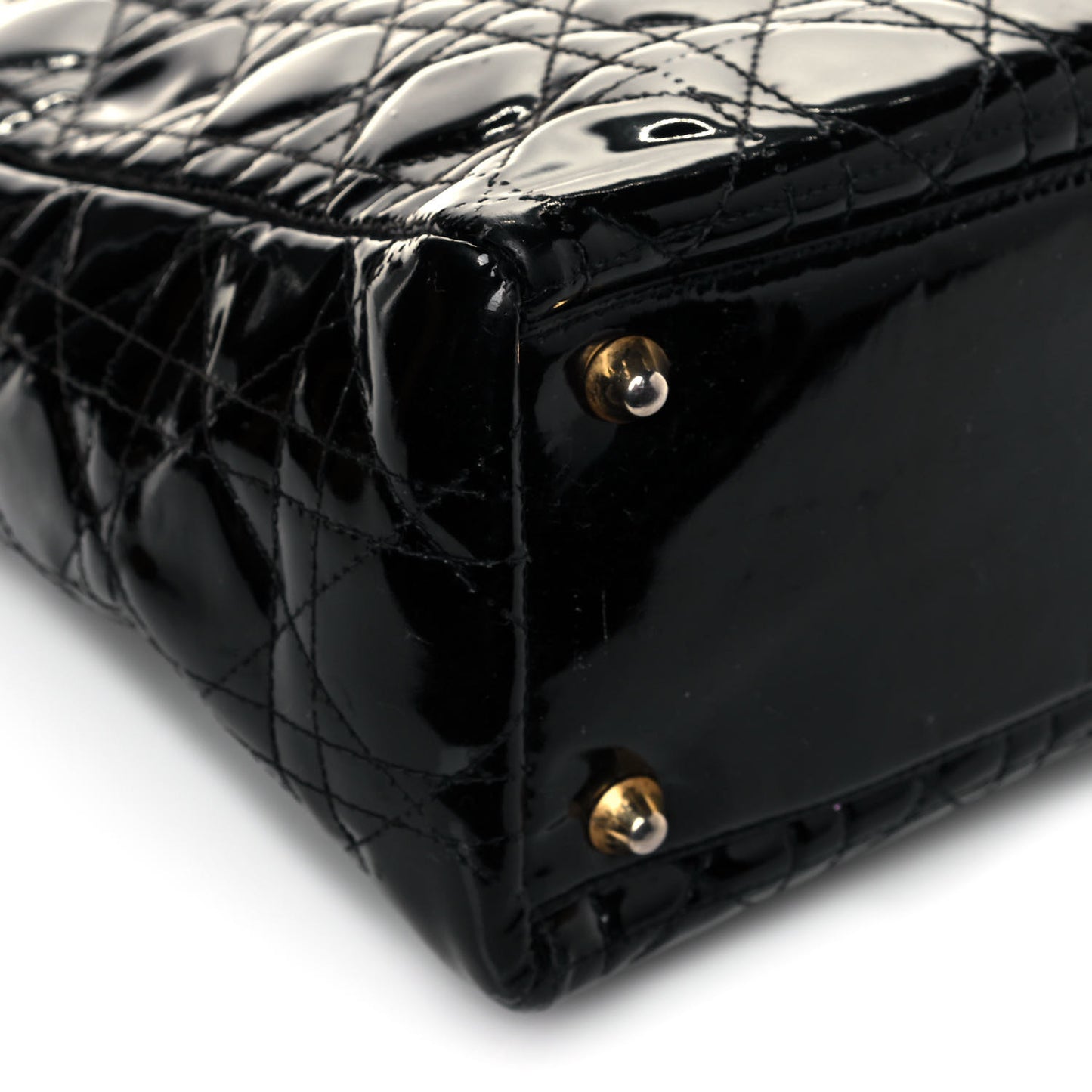 Patent Cannage Large Lady Dior Black