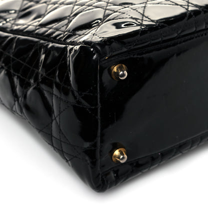 Christian Dior Patent Cannage Large Lady Dior Black 10 of 12