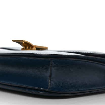 Celine Liege Calfskin Medium Classic Box Flap Bag Abyss Blue 9 of 10