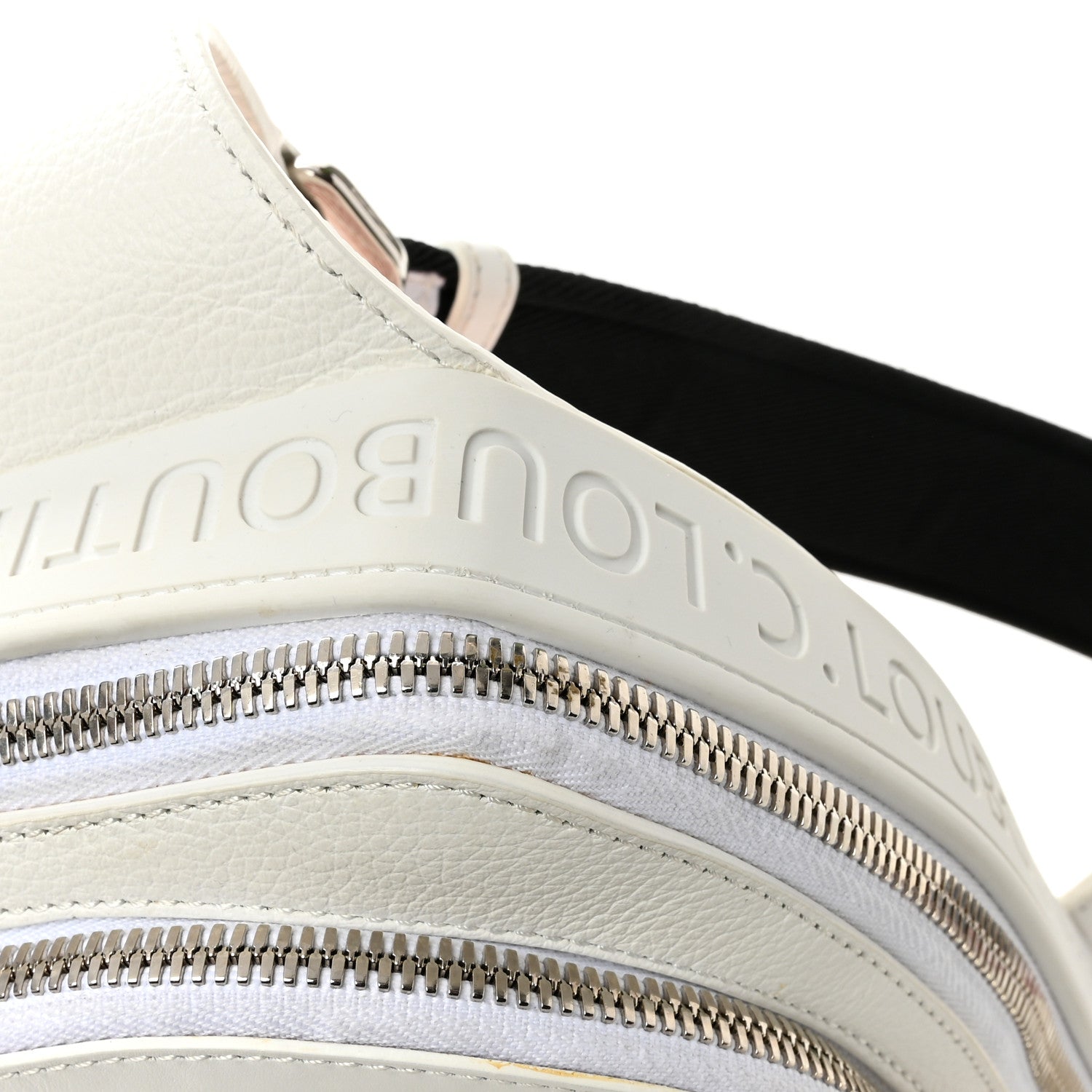Christian Louboutin Calfskin Mens Loubifunk Spiked Bag White 12 of 12