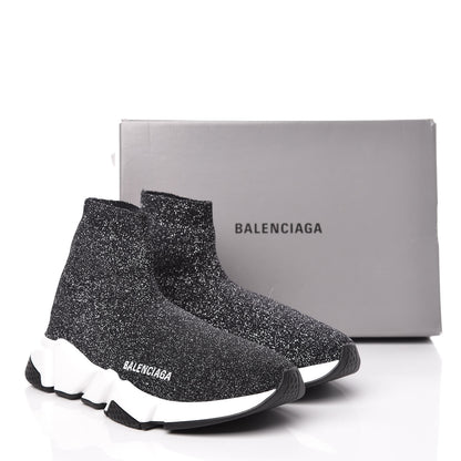 Balenciaga Knit Metal Womens Speed Sneakers 40 Black Gold 9 of 9