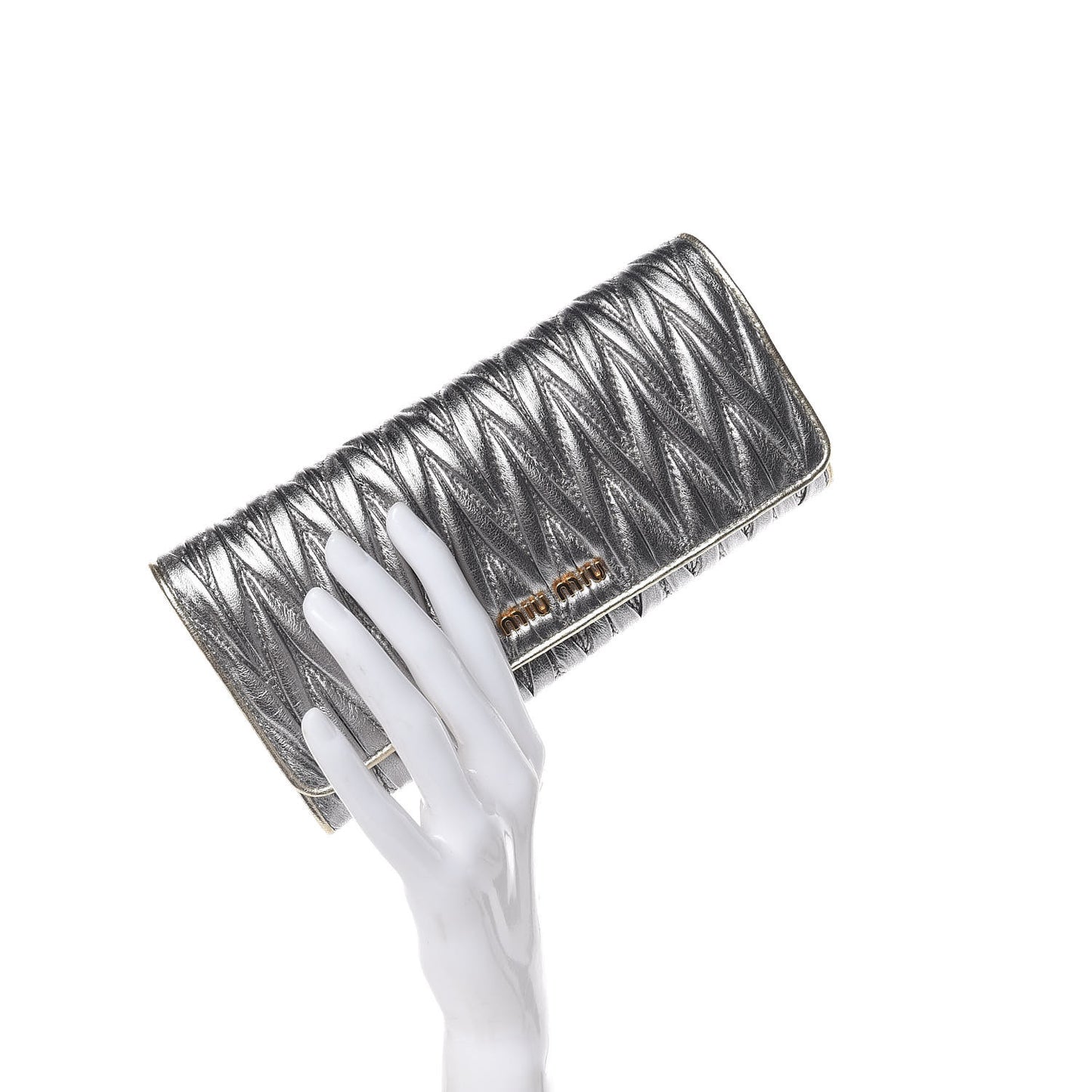 Metallic Nappa Matelasse Wallet Cromo Pirite