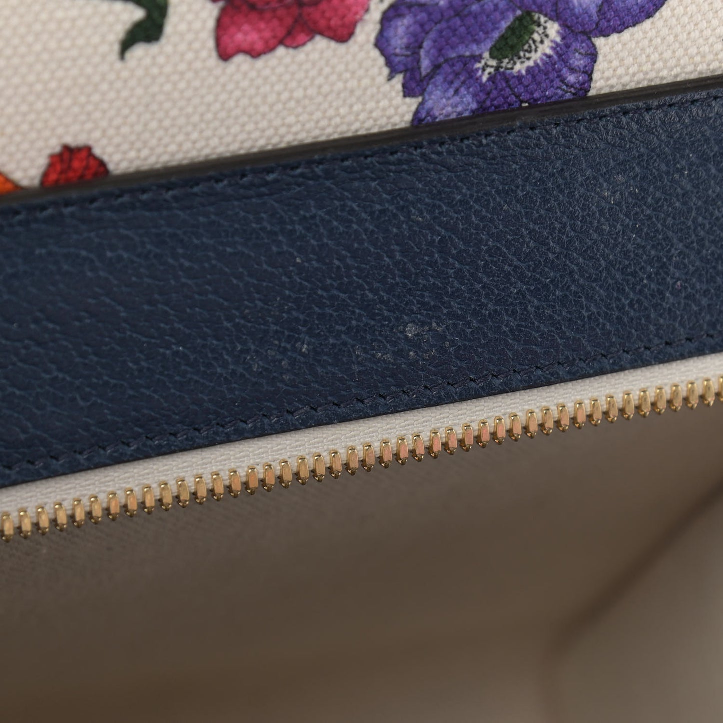Canvas Medium Flora Tote White Multicolor Blue Agata