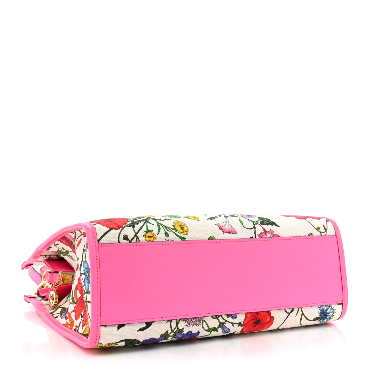 Gucci Canvas Medium Flora Tote Fuchsia 4 of 15