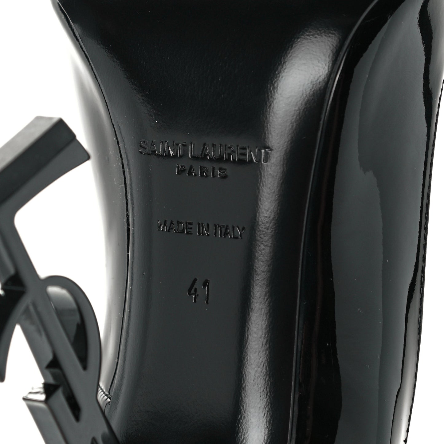 Patent Calfskin Opyum 110 Sandals 41 Black