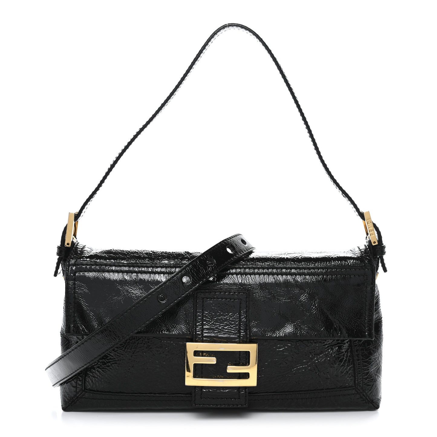 Vitello Naplak Medium Convertible Baguette Black