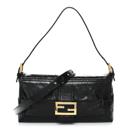 Fendi Vitello Naplak Medium Convertible Baguette Black 1 of 9