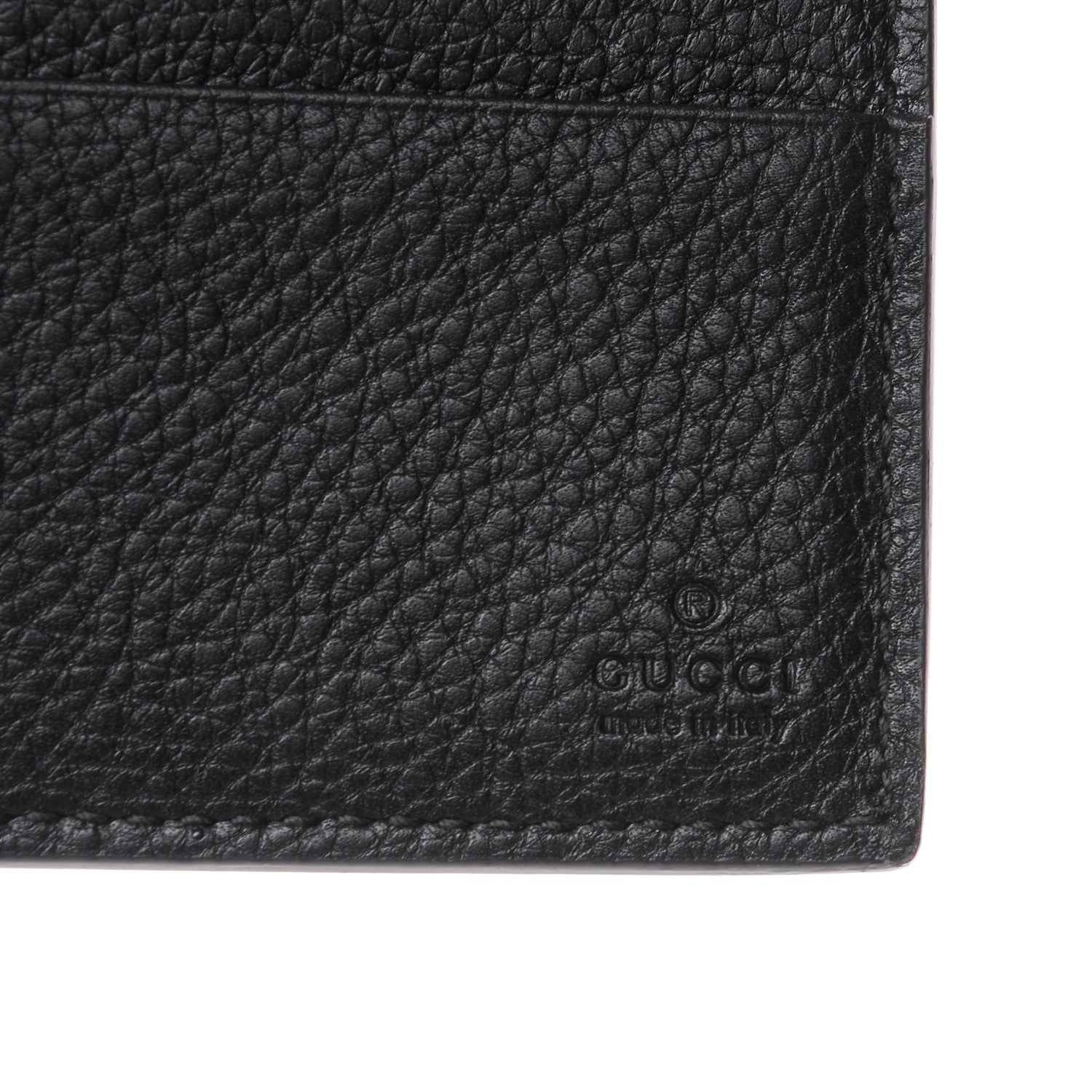 Gucci Cripto Calfskin Logo Bi-Fold Wallet Black Grege 6 of 8