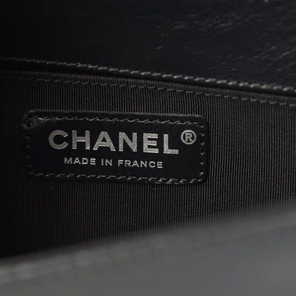 Chanel Shiny Goatskin Quilted Small Boy Top Handle Flap Charcoal 6 of 10