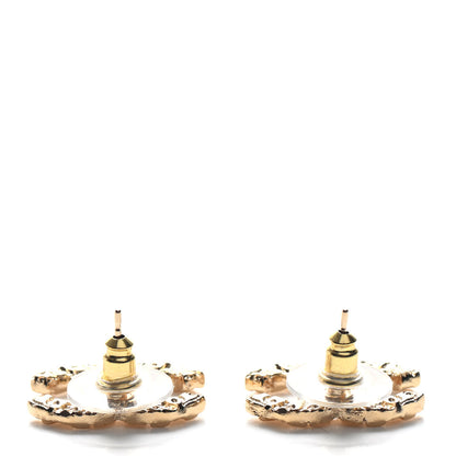 Chanel Textured CC Earrings Gold 3 of 5