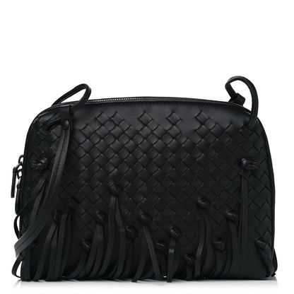 Bottega Veneta Nappa Intrecciato Fringe Nodini Crossbody Messenger Black 1 of 5
