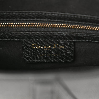 Christian Dior Grained Calfskin Saddle Bag With Strap Black 6 of 14