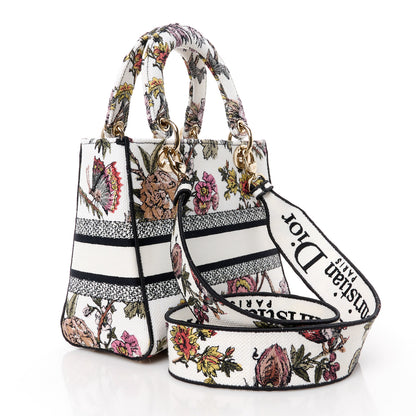 Christian Dior Canvas Embroidered Jardin Botanique Medium Lady D-Lite White Multicolor 3 of 10