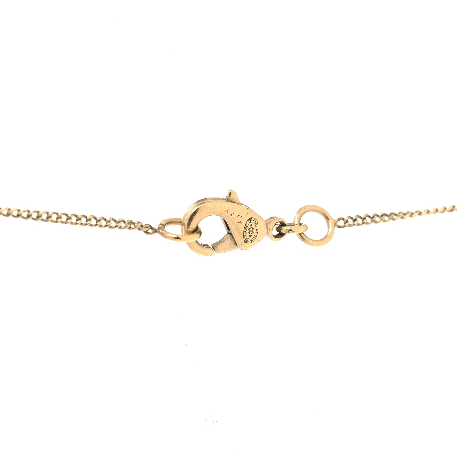 Chanel Baguette Crystal CC Necklace Light Gold 4 of 6
