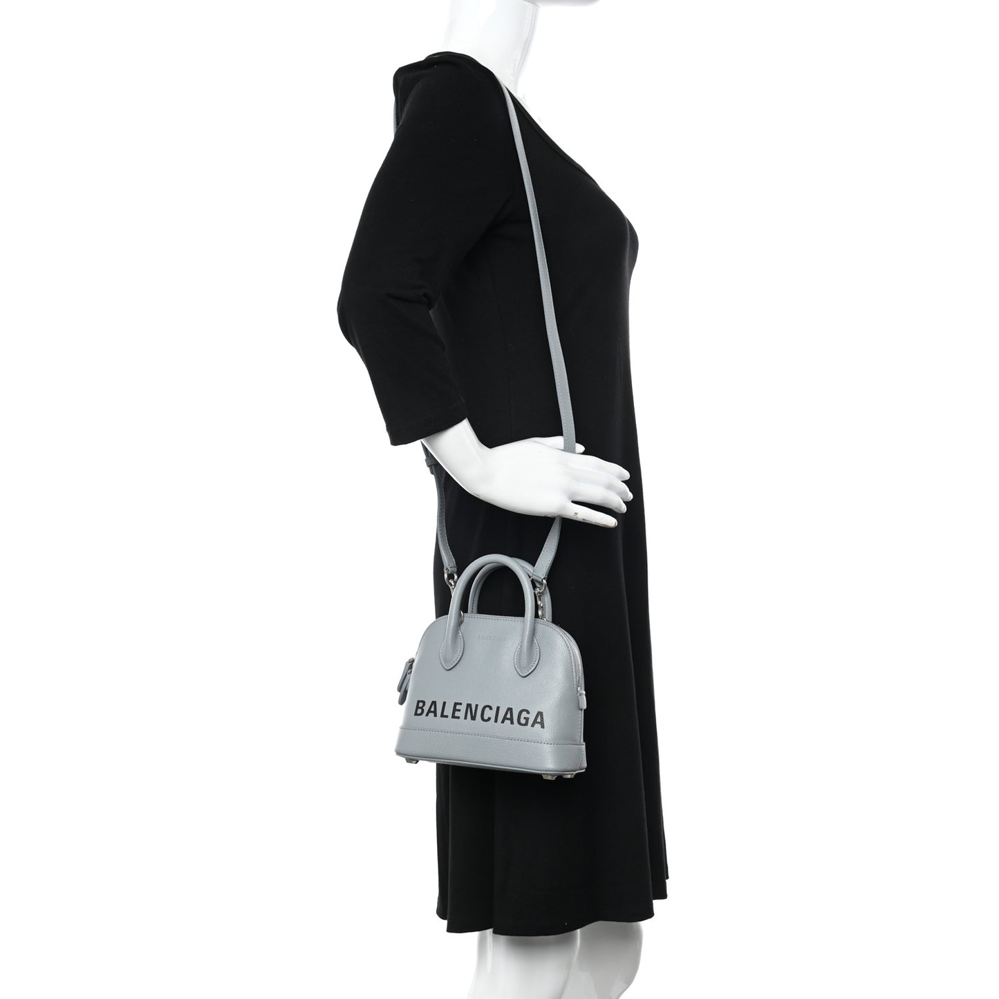 Grained Calfskin XXS Ville Top Handle Bag Bleu Acier
