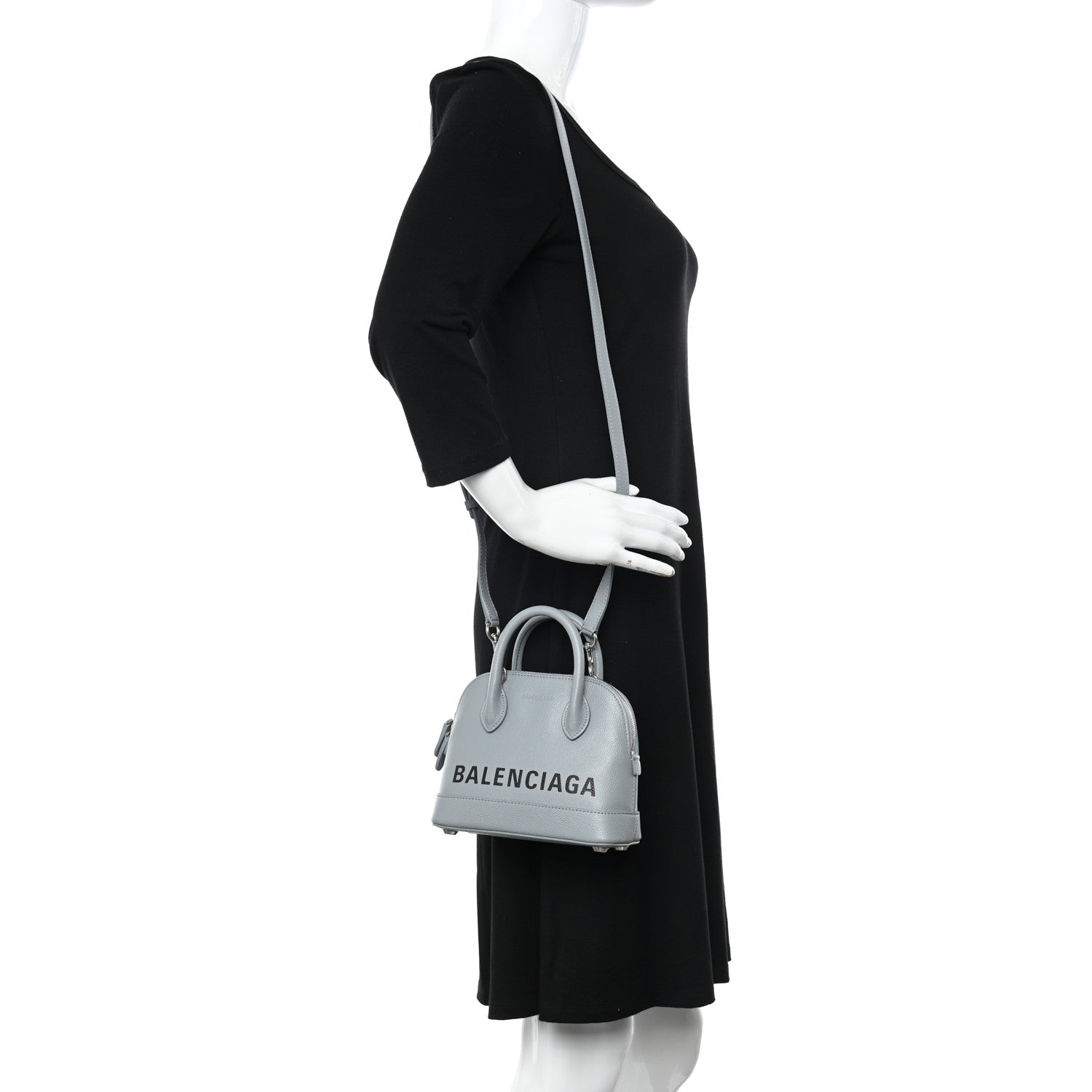 Balenciaga Grained Calfskin XXS Ville Top Handle Bag Bleu Acier 2 of 11