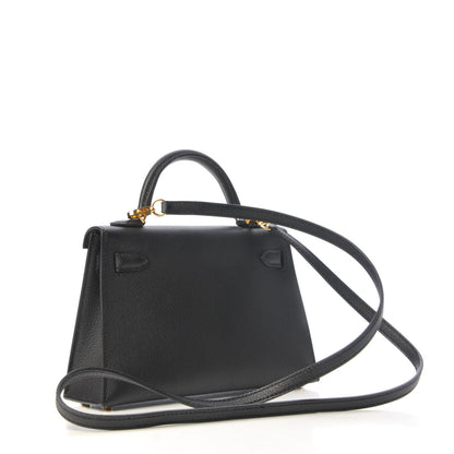 Hermes Chevre Chandra Mini Kelly Sellier 20 Black 3 of 27