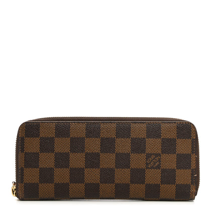 Louis Vuitton Damier Ebene Clemence Wallet Rose Ballerine 1 of 8