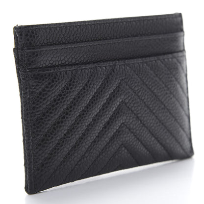 Chanel Caviar Chevron Quilted Boy Card Holder Black 3 of 9