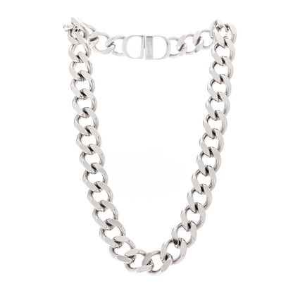 Christian Dior Metal CD Icon Chain Link Necklace Silver 3 of 7