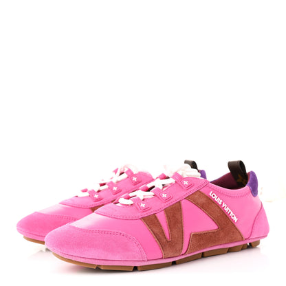 Louis Vuitton Suede Calfskin LV Sneakerina Sneakers 38 Fuchsia Pink 4 of 12
