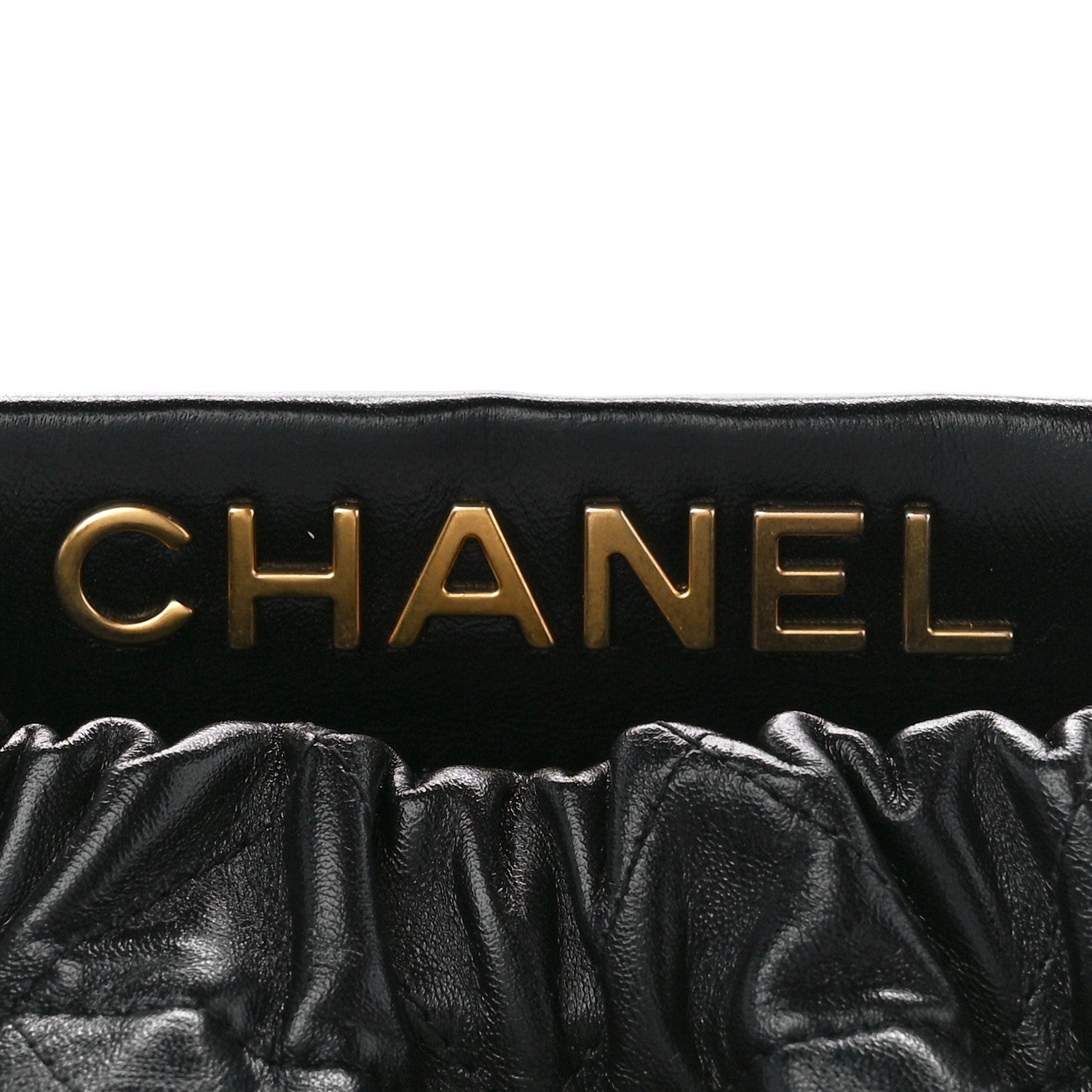 Chanel Lambskin Resin Quilted Small Bucket Bag Black 8 of 12
