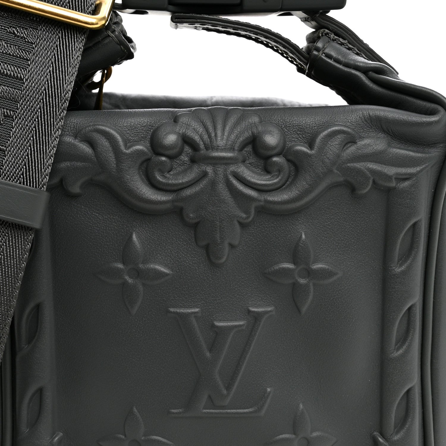 Louis Vuitton Calfskin Monogram Embossed Cruiser Messenger Dark Shadow Gray 7 of 9