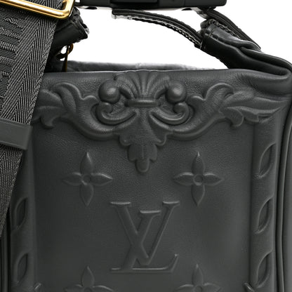 Louis Vuitton Calfskin Monogram Embossed Cruiser Messenger Dark Shadow Gray 7 of 9