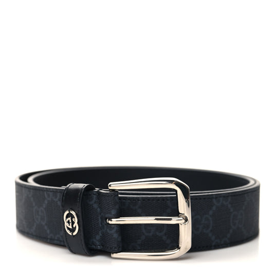 GG Supreme Monogram Plutone Calfskin 35mm Belt 90 36 Black