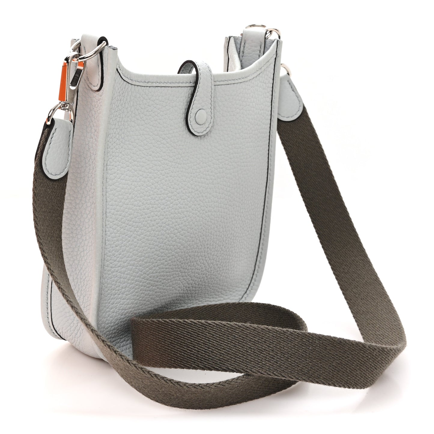 Taurillon Clemence Amazone Evelyne Short Strap TPM Bleu Pale Gris Etain
