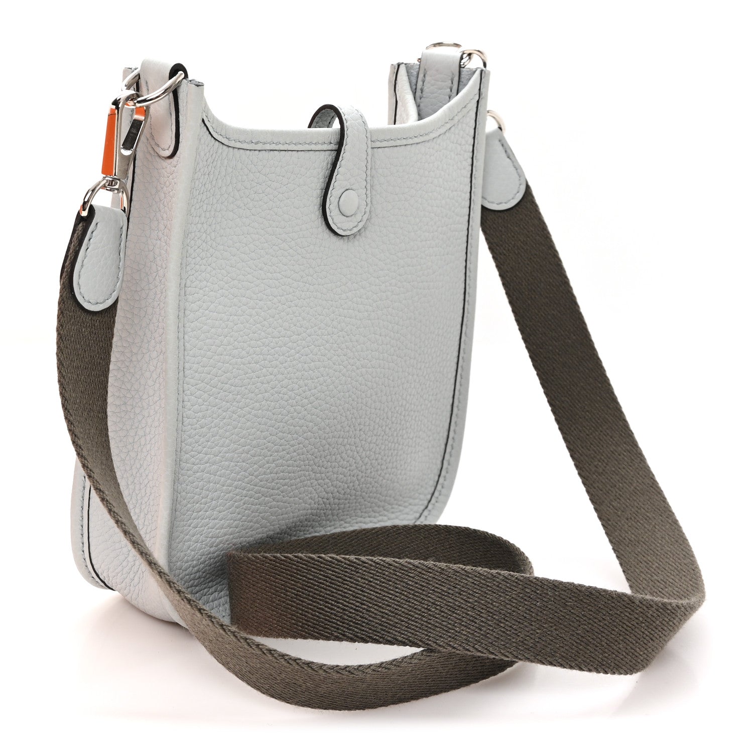 Hermes Taurillon Clemence Amazone Evelyne Short Strap TPM Bleu Pale Gris Etain 3 of 11