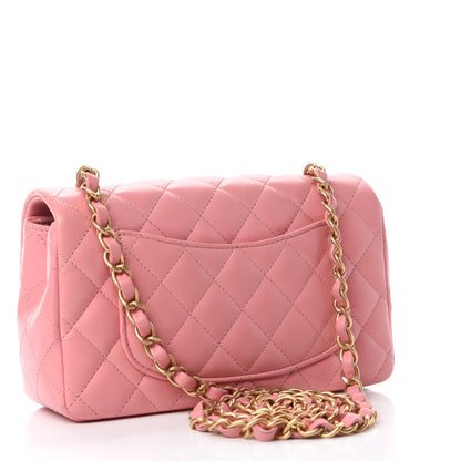 Chanel Lambskin Quilted Mini Rectangular Flap Pink 3 of 11