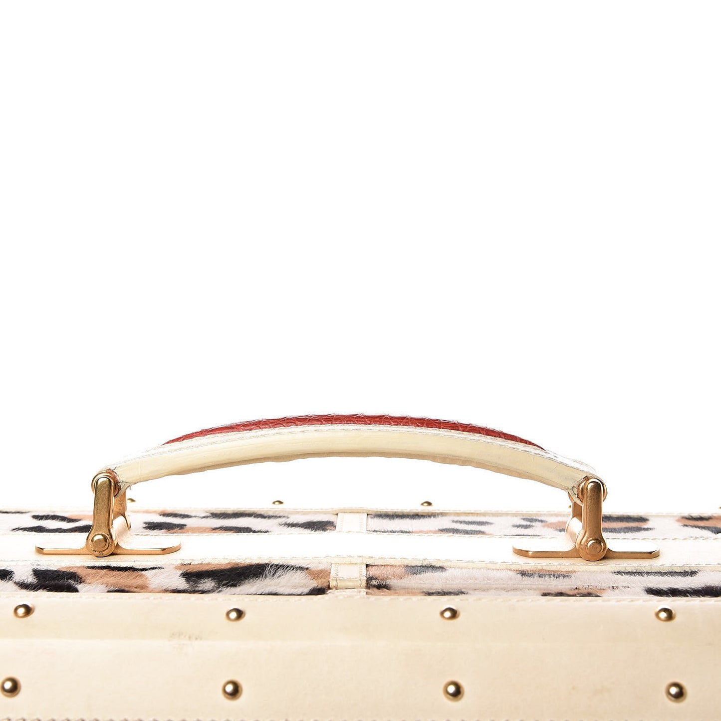 Calf Hair Leopard Print Rolling Luggage