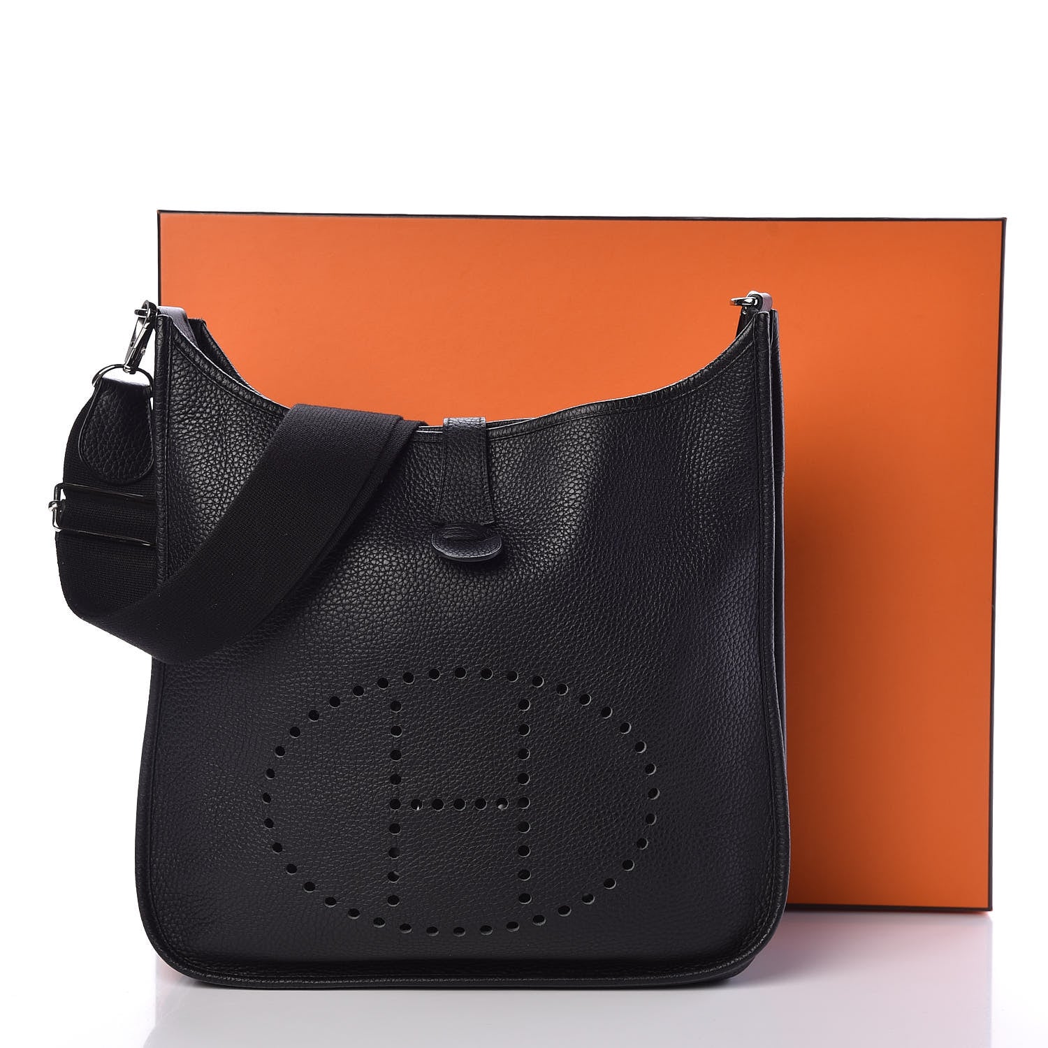 Hermes Taurillon Clemence Evelyne III GM Black 10 of 10