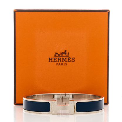 Hermes Matte Enamel Narrow Clic Clac HH Bracelet T5 Bleu Biarritz 4 of 4