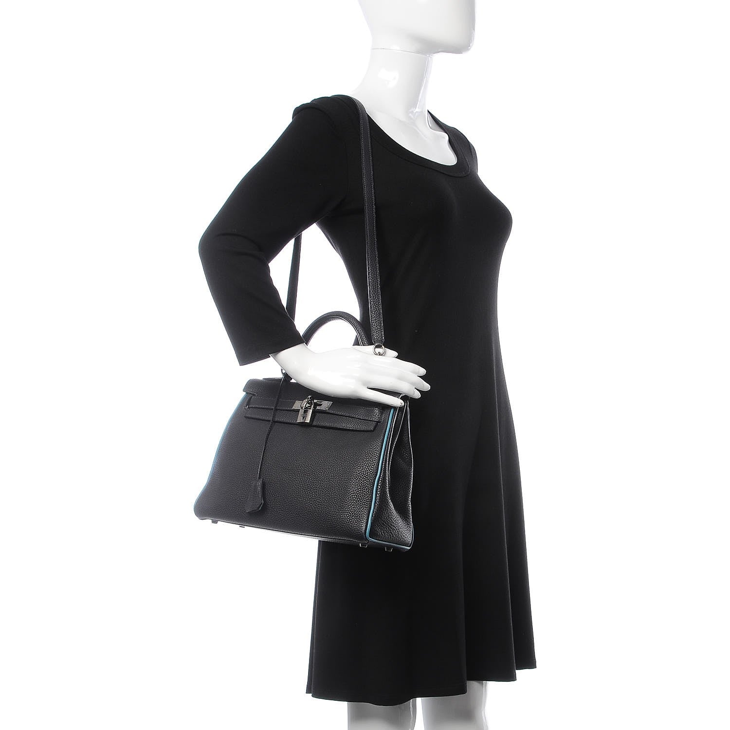 Hermes Togo Bi-Color Kelly Retourne 28 Indigo Blue Jean 34 of 64
