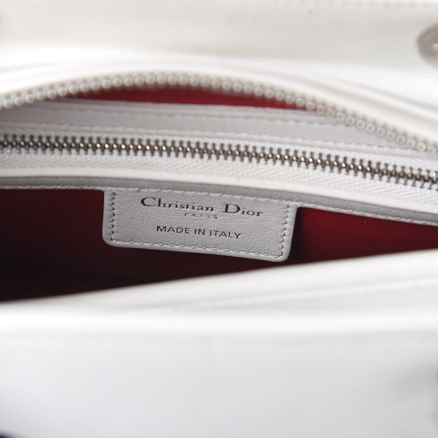 Smooth Calfskin Embroidered Medium Lady Dior White Multicolor