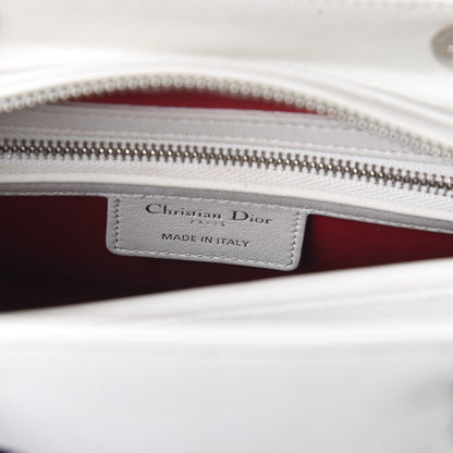 Christian Dior Smooth Calfskin Embroidered Medium Lady Dior White Multicolor 9 of 11