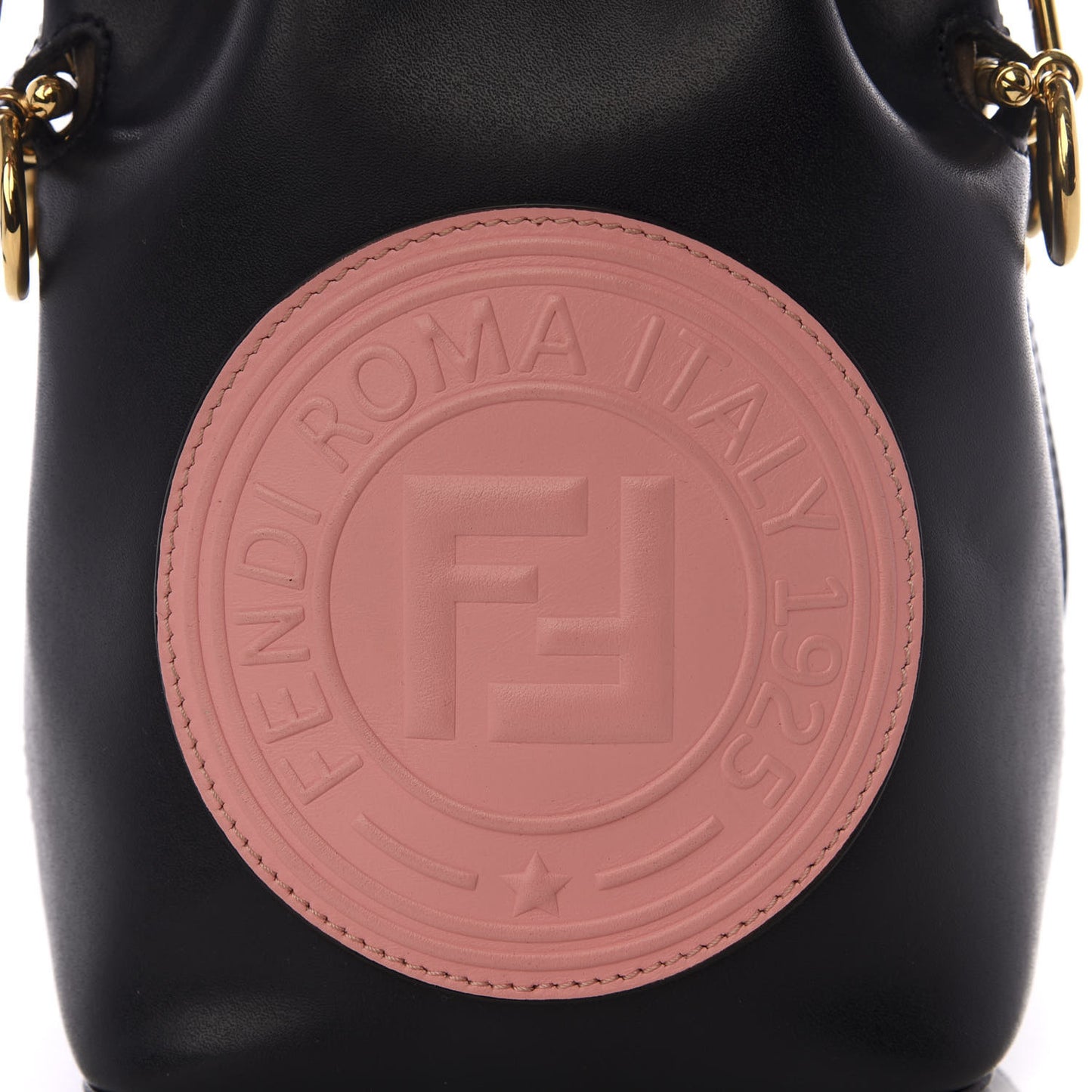 Vitello Liberty F is Fendi Stamp Patch Mini Mon Tresor Bucket Bag Blue Notte Cuoio Flamingo